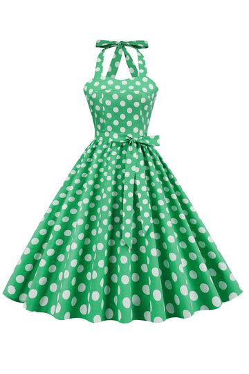 Vestido Pin Up 1950 de bolinhas verdes